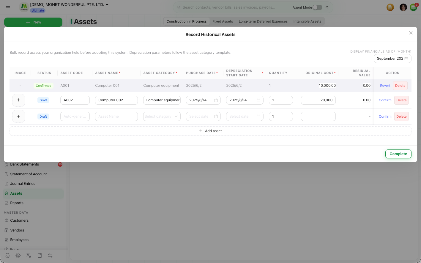 The Import & Recognize dialog for bringing in customers and vendors from a file